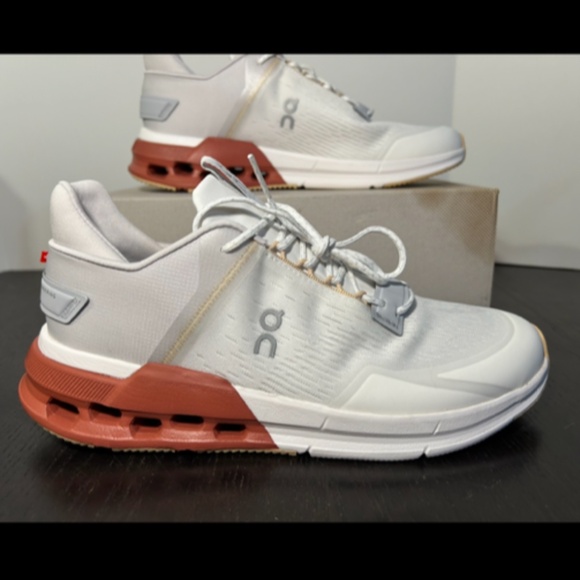 On Cloudnova Flux Sneakers/Shoes Undyed White & Auburn Mens Size 9.5 - Picture 4 of 16